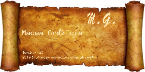 Macsa Grácia névjegykártya